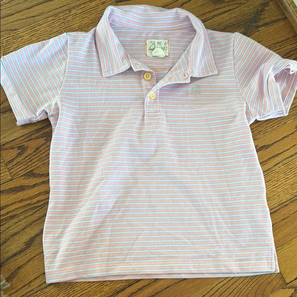Me & Henry Pink Striped Polo Shirt for Kids
